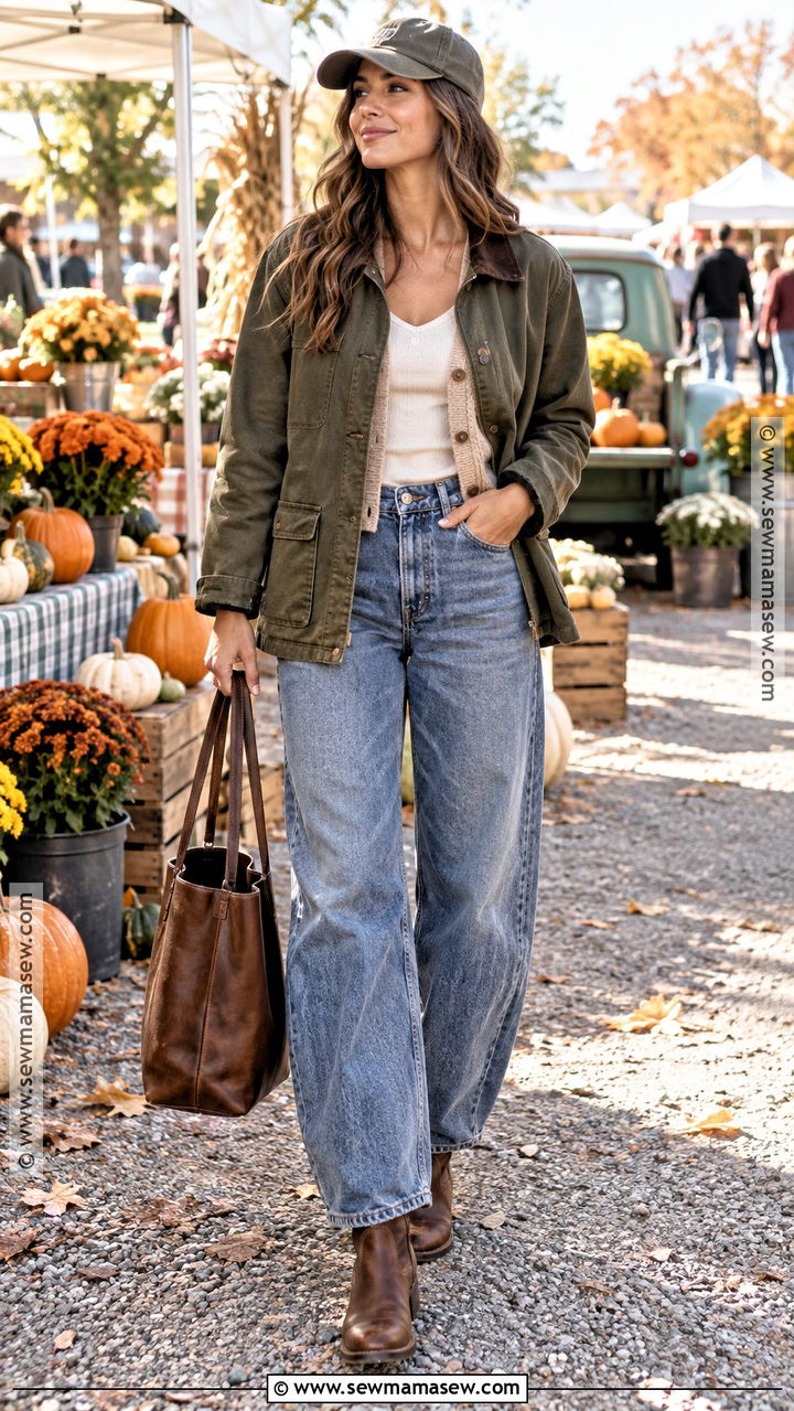 Frye Boots With Barrel Jeans And Barn Jacket - 20 Frye Boots Fall Outfit