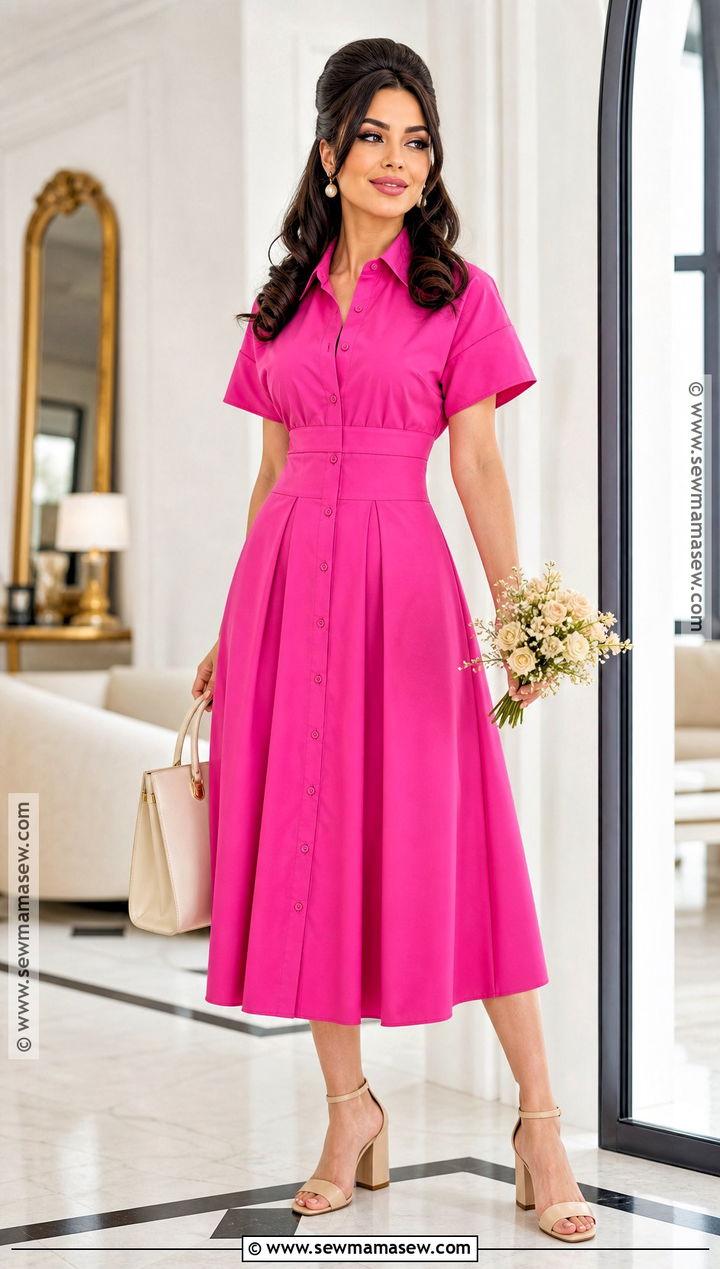 Fuchsia Shirt Dress Priscilla Presley Costume - 40 priscilla presley costume ideas