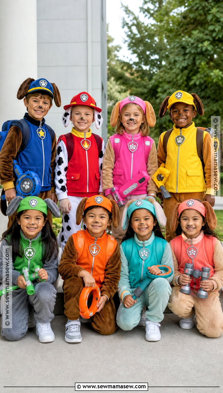 Full Rescue Pup Group Costume - 30 paw patrol halloween costume ideas
