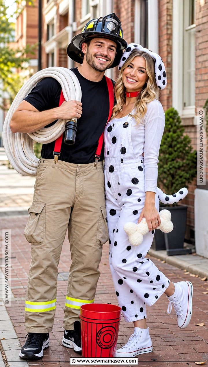 Funny Fireman And Dalmatian Hydrant Costume - 30 Fireman And Dalmatian Costume Ideas for Couples