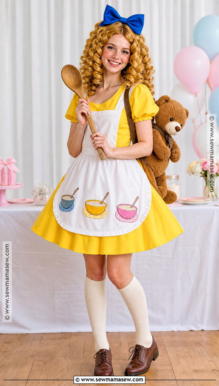 Funny Goldie Locks Costume With Bear Backpack - 35 goldie locks costume ideas