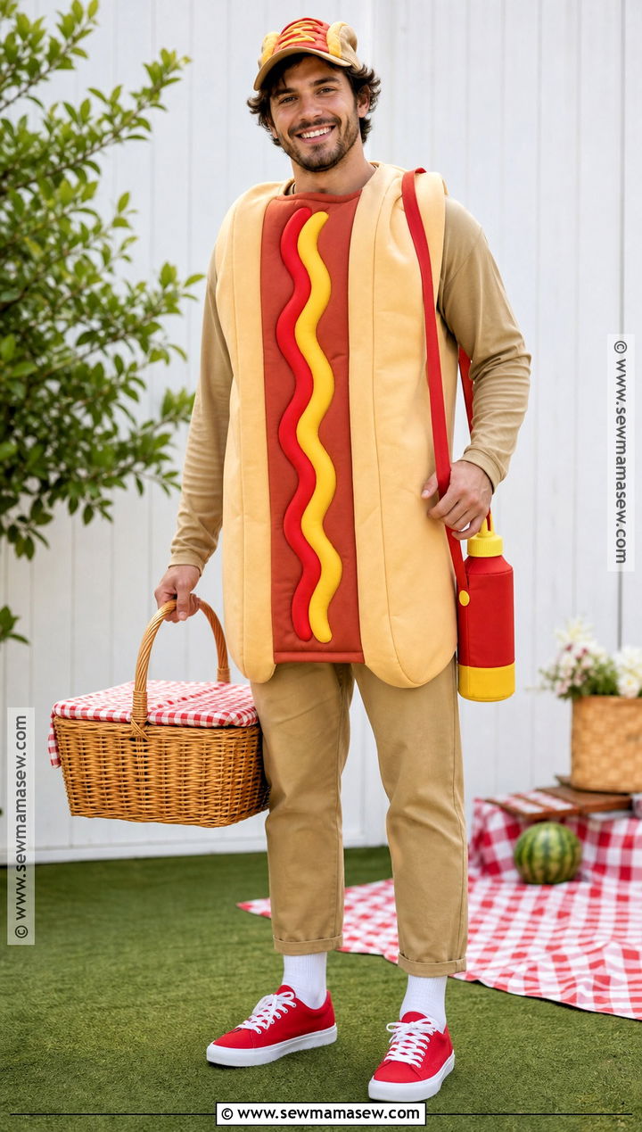 Funny Hot Dog Costume With Red Sneakers - 45 Halloween Costumes for Men