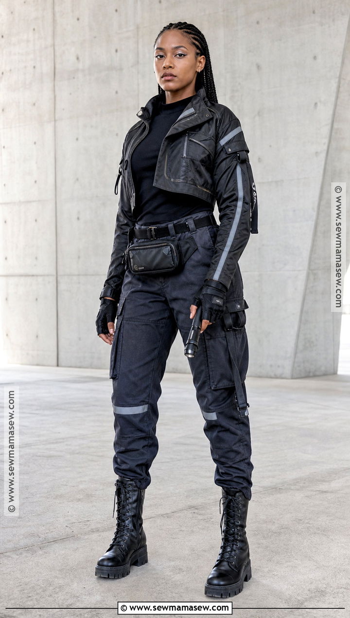 Futuristic Survivor Costume With Cargo Layers - 30 edgy halloween costume ideas