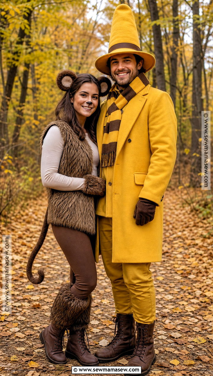 Fuzzy Curious George Couple Costume - 35 curious george couple costume ideas
