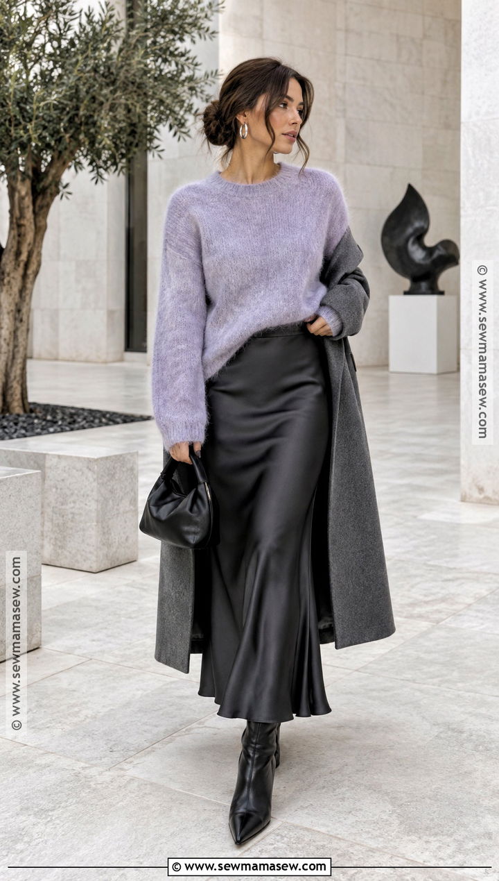 Fuzzy Mohair Sweater Outfit - 15 Aesthetic Fall Sweaters
