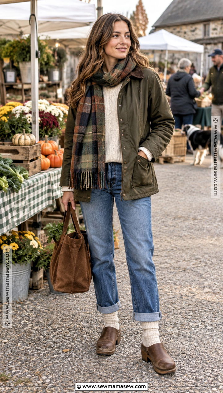 Fuzzy Socks With Barn Jacket And Jeans - 15 Fuzzy Socks Aesthetic Fall Ideas
