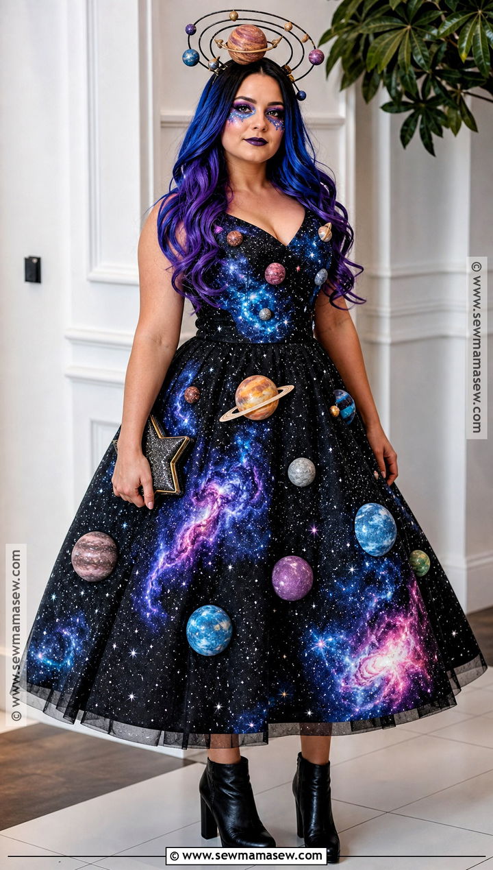 Galaxy Solar System Costume With Planet Skirt - 30 Solar System Costume Ideas