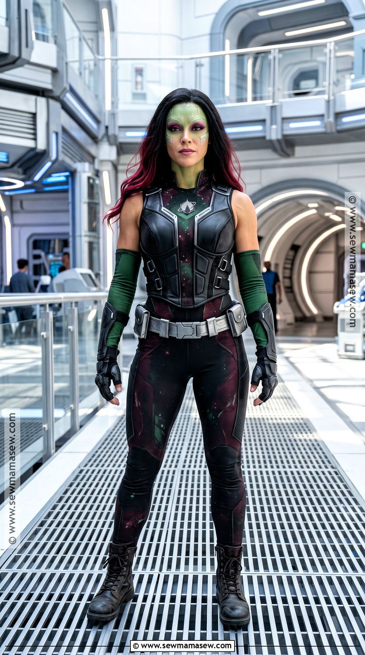 Gamora Costume With Green Makeup - 30 superhero costumes for women