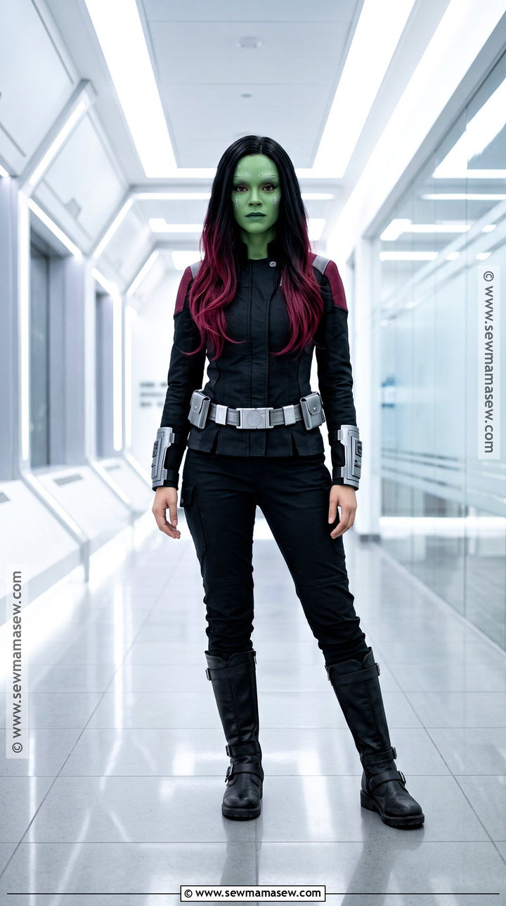 Gamora Costume With Green Makeup And Black Outfit - 30 avengers costumes