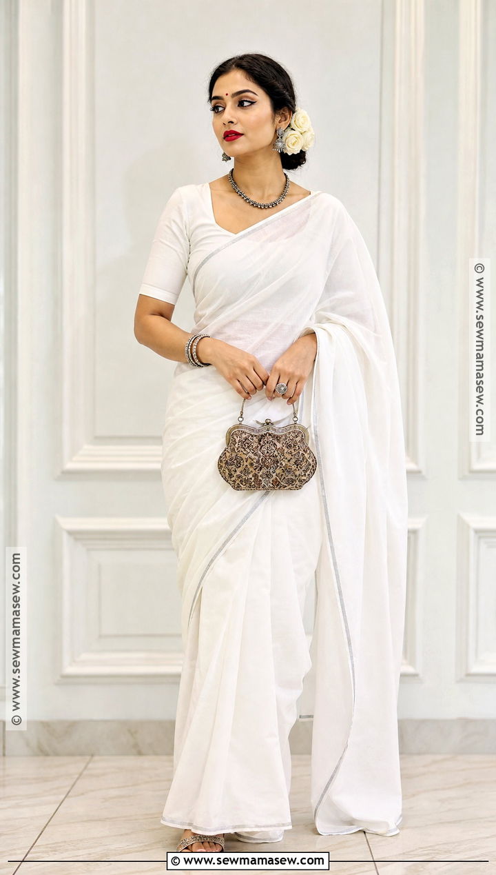 Gangubai White Sari Costume - 40 bollywood characters costumes