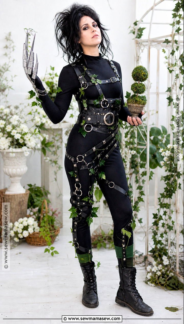 Garden Edward Scissorhands Costume With Green Accents - 30 Edward Scissorhands Costume Ideas for Women