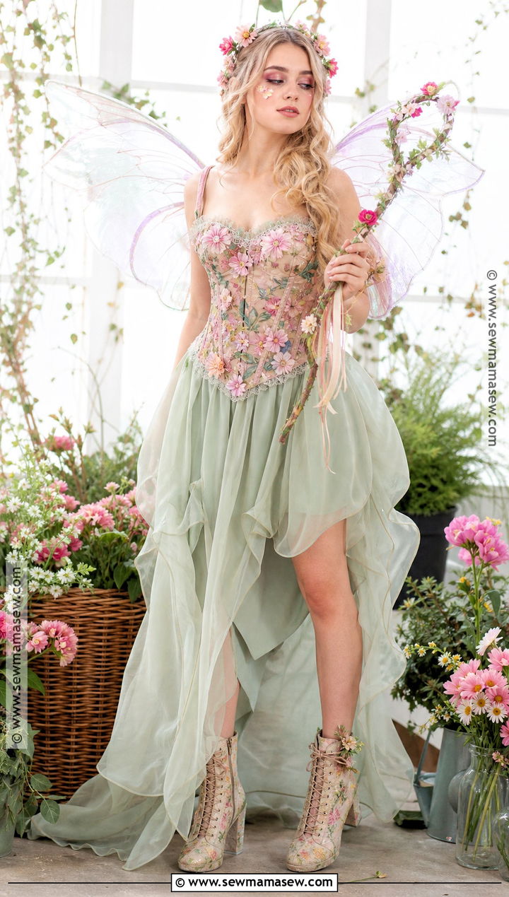 Garden Fairy Costume With Floral Corset - 30 Fashion Halloween Costumes