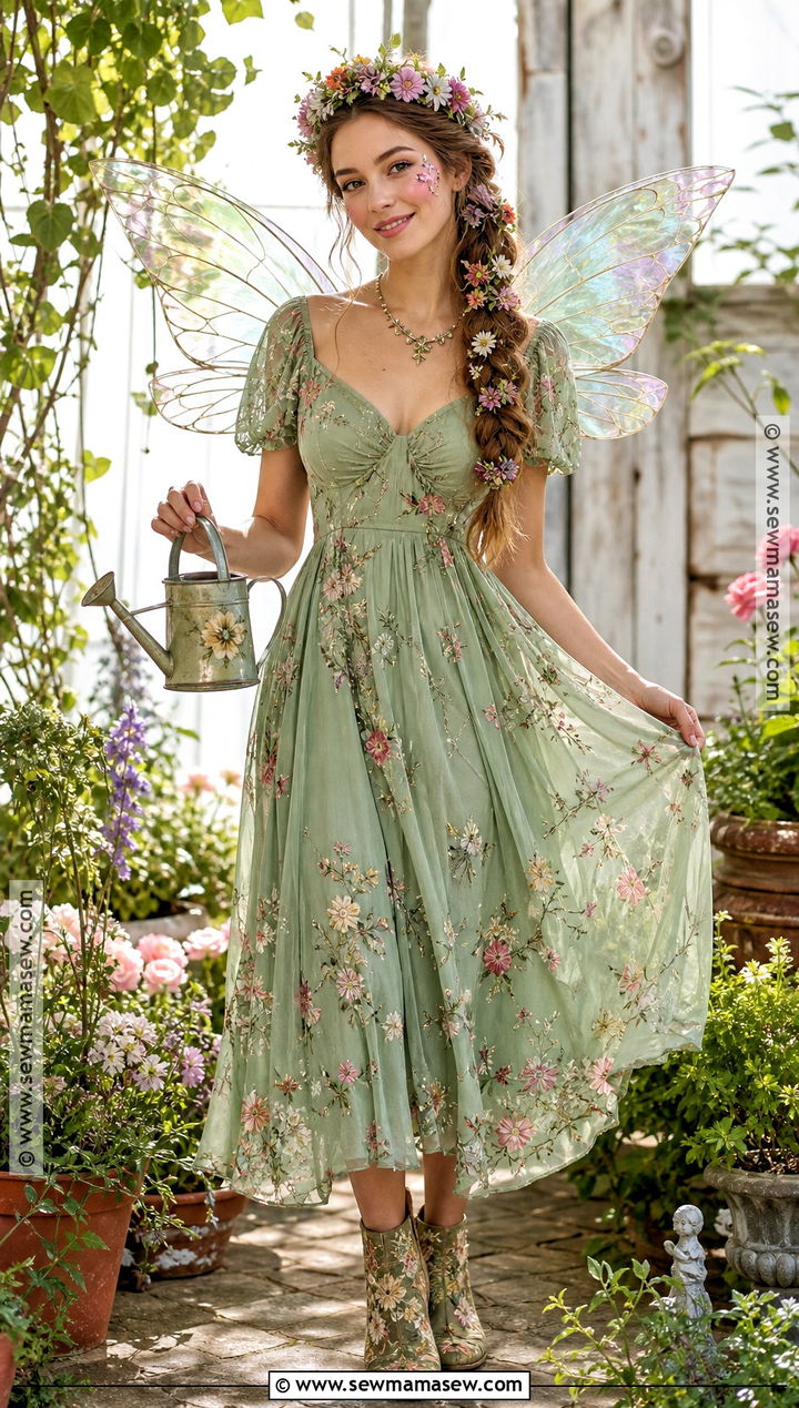 Garden Fairy Costume With Floral Dress - 35 chic halloween costumes