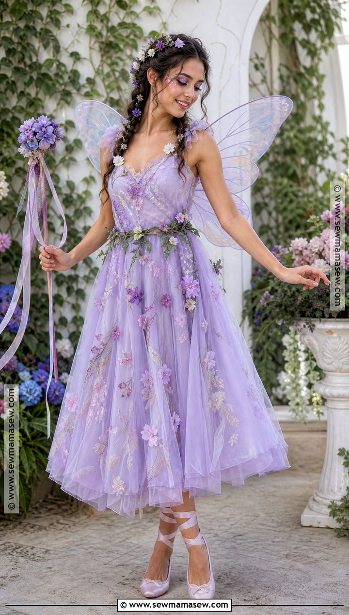 Garden Fairy Costume With Floral Dress - 30 costume ideas women easy