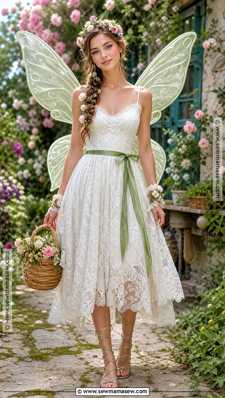 Garden Fairy Costume With White Dress - 35 white dress halloween costume ideas