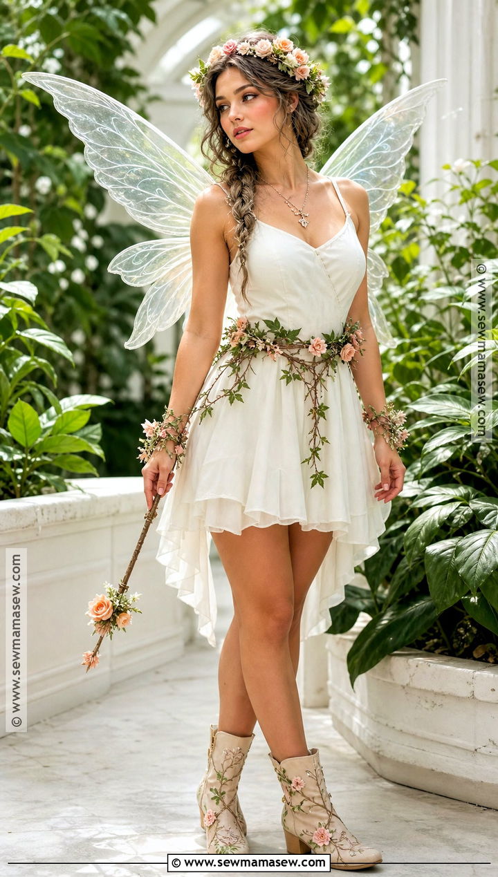 Garden Fairy Costume With White Dress - 30 white dress halloween costume ideas