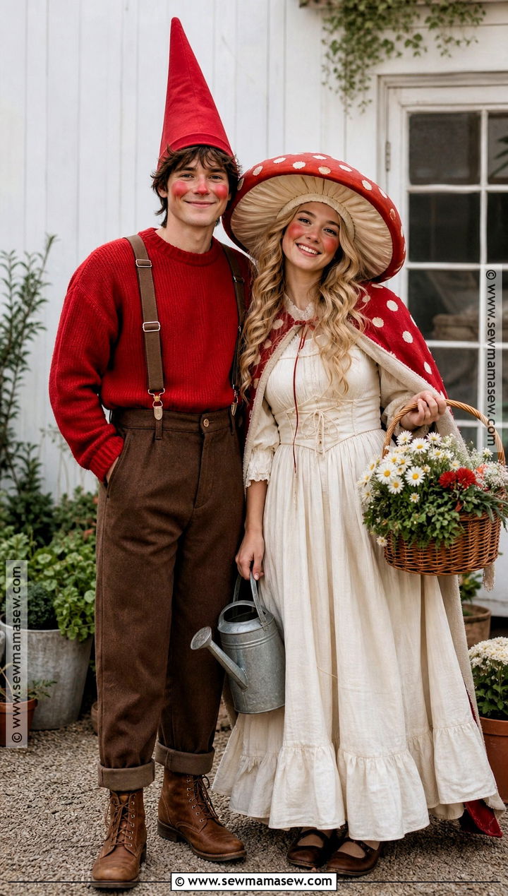 Garden Gnome And Mushroom Duo Costume - 45 clever halloween costumes