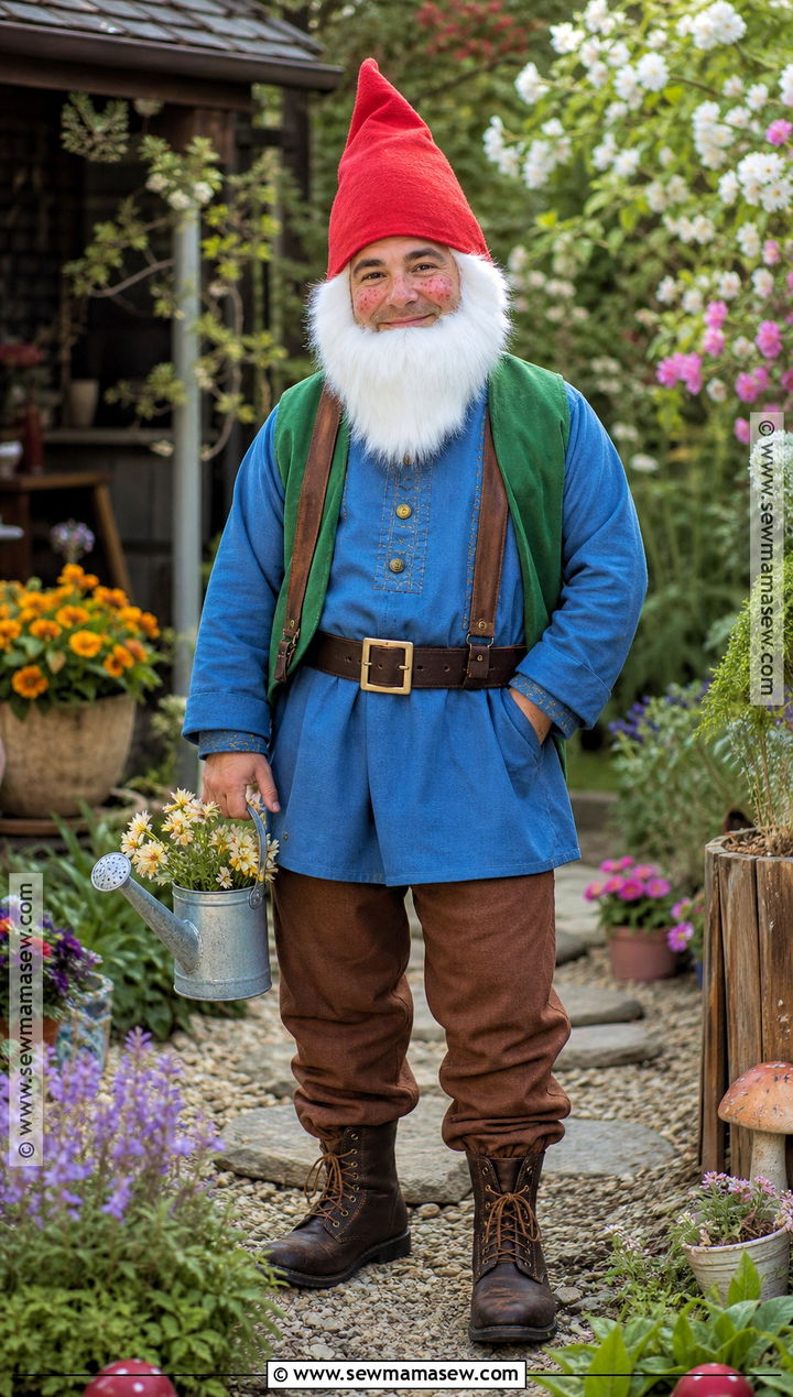 Garden Gnome Costume With Red Hat - 35 Halloween Costume Solo Ideas