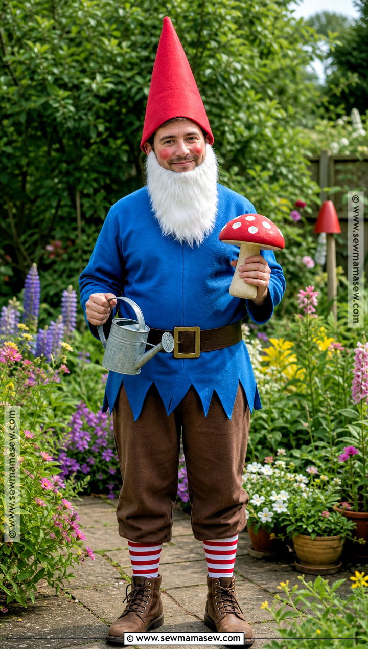 Garden Gnome Costume With Red Hat - 40 halloween costumes for men