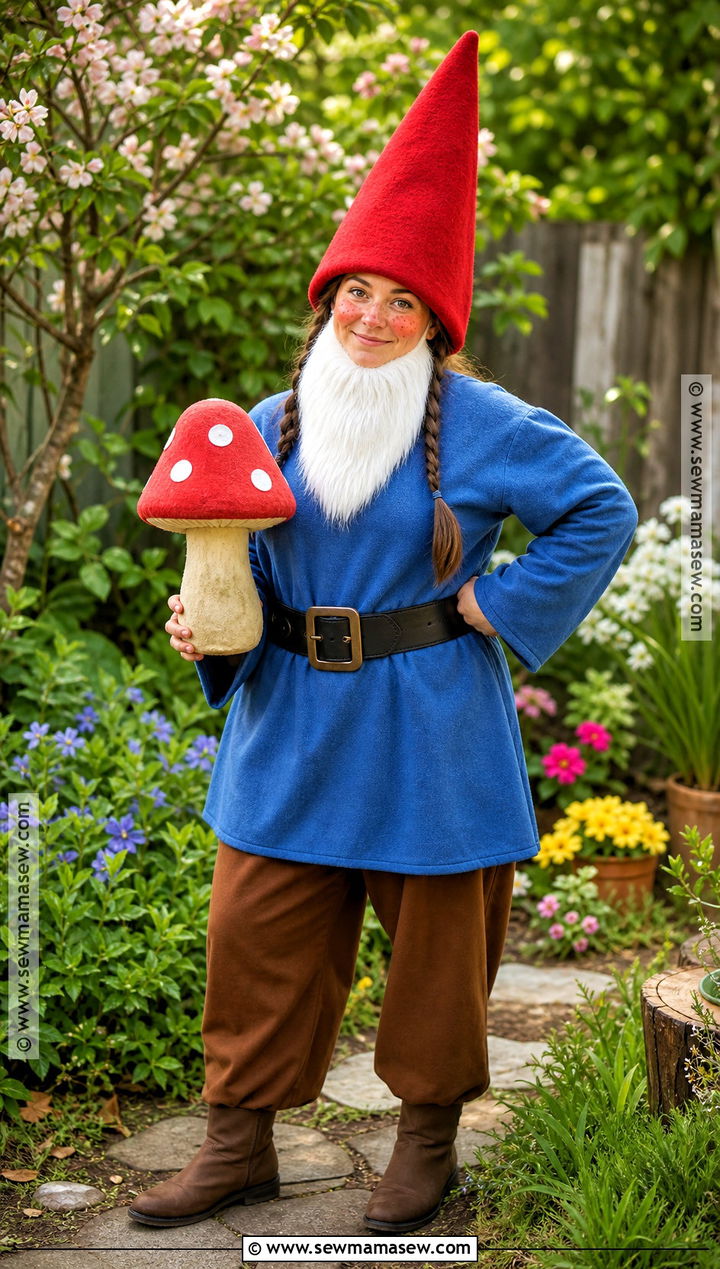 Garden Gnome Costume With Red Hat - 30 Very Simple Halloween Costumes