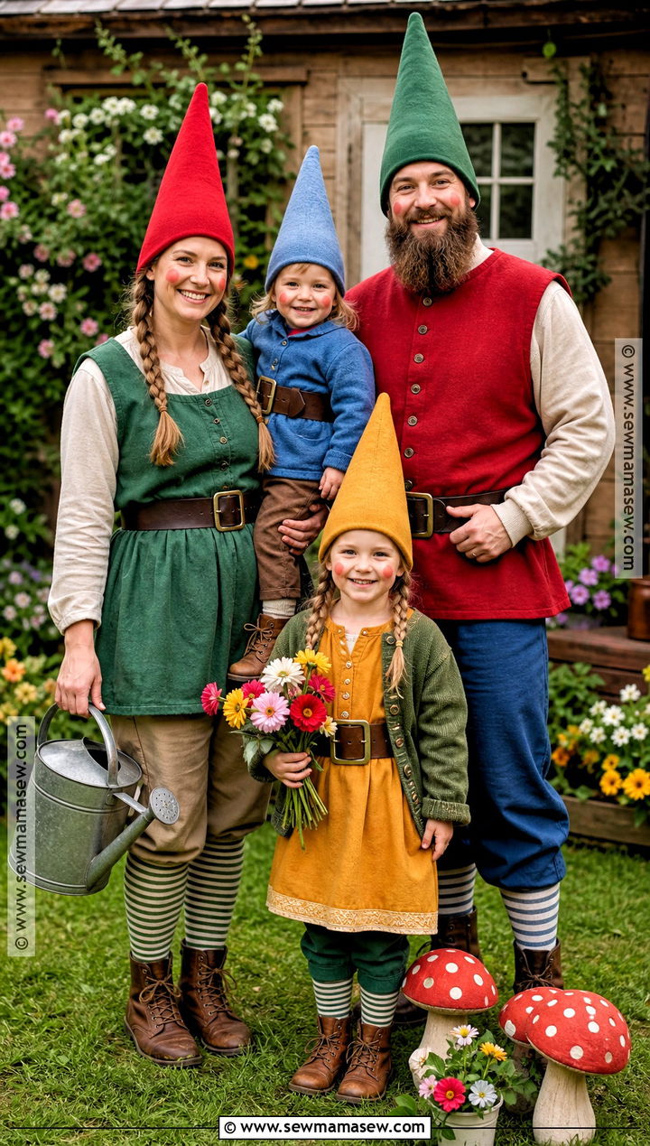 Garden Gnome Family Costume - 30 halloween costume party ideas