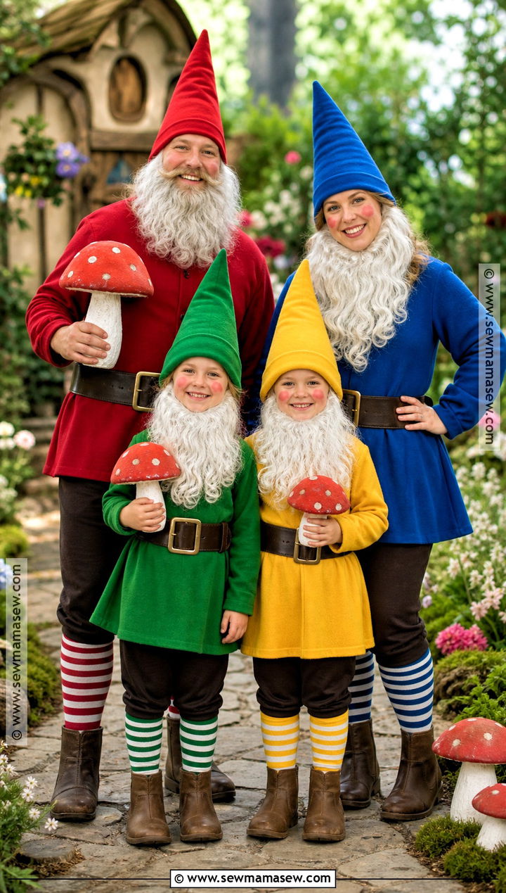 Garden Gnome Family Costume - 30 family costume ideas for 4