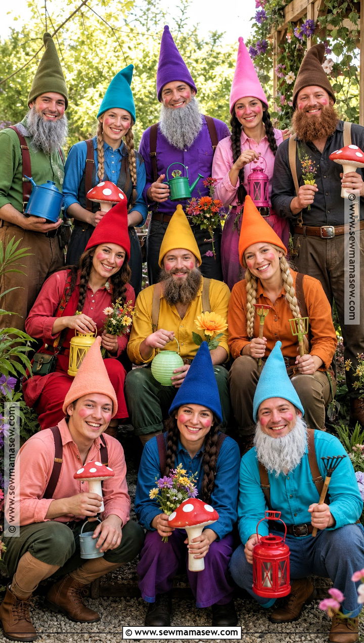 Garden Gnome Group Halloween Costume - 30 group halloween costumes for 10 people