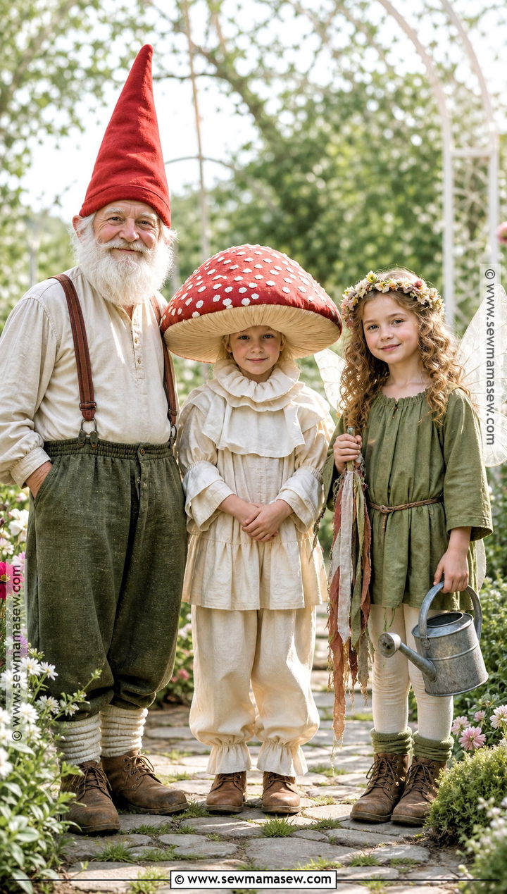 Garden Gnome Mushroom And Fairy Costume - 30 cute family halloween costumes for 3