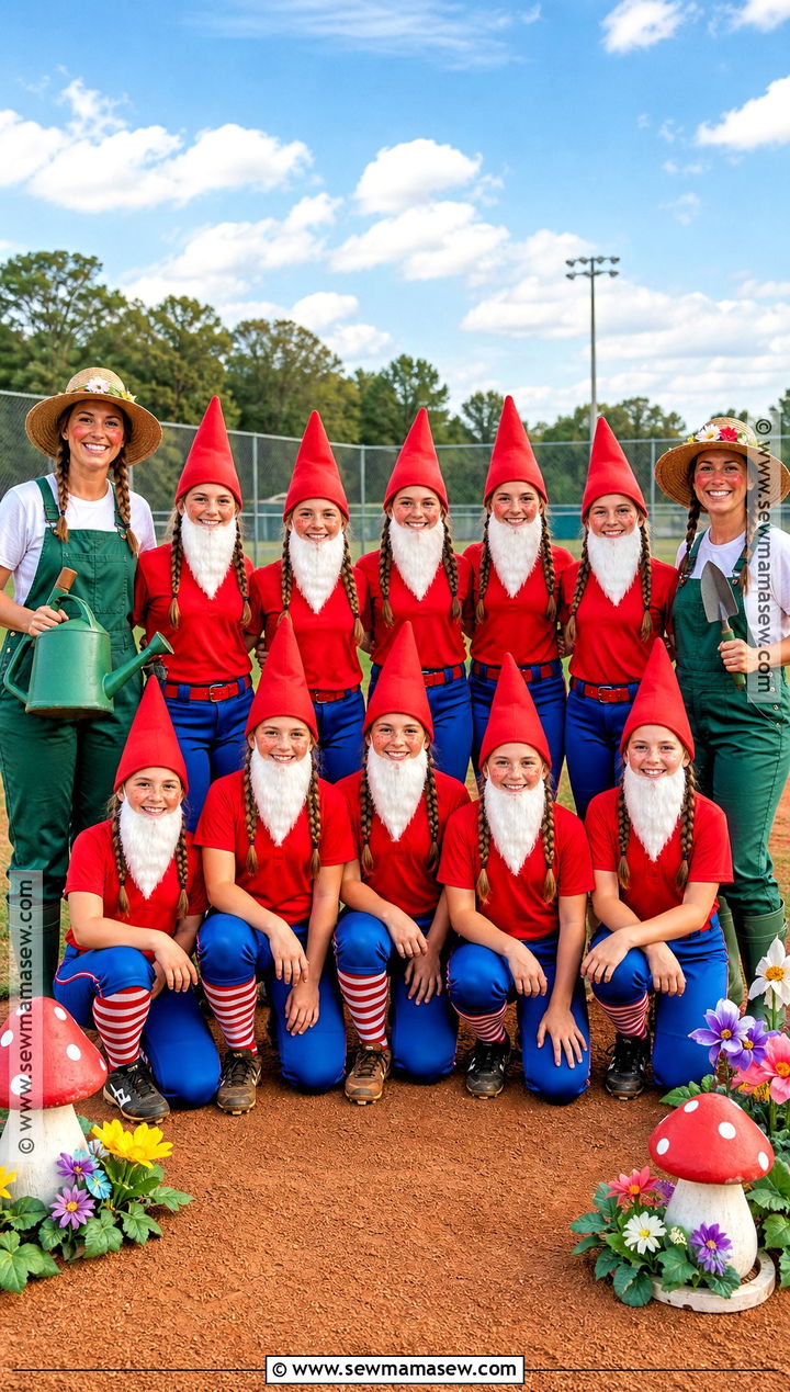 Garden Gnome Softball Team Costume - 35 softball team halloween costume ideas