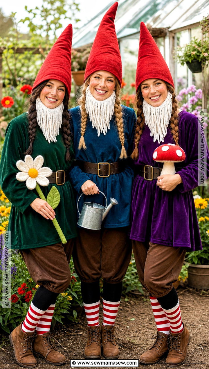 Garden Gnome Trio Costume - 35 Trio Costumes Halloween