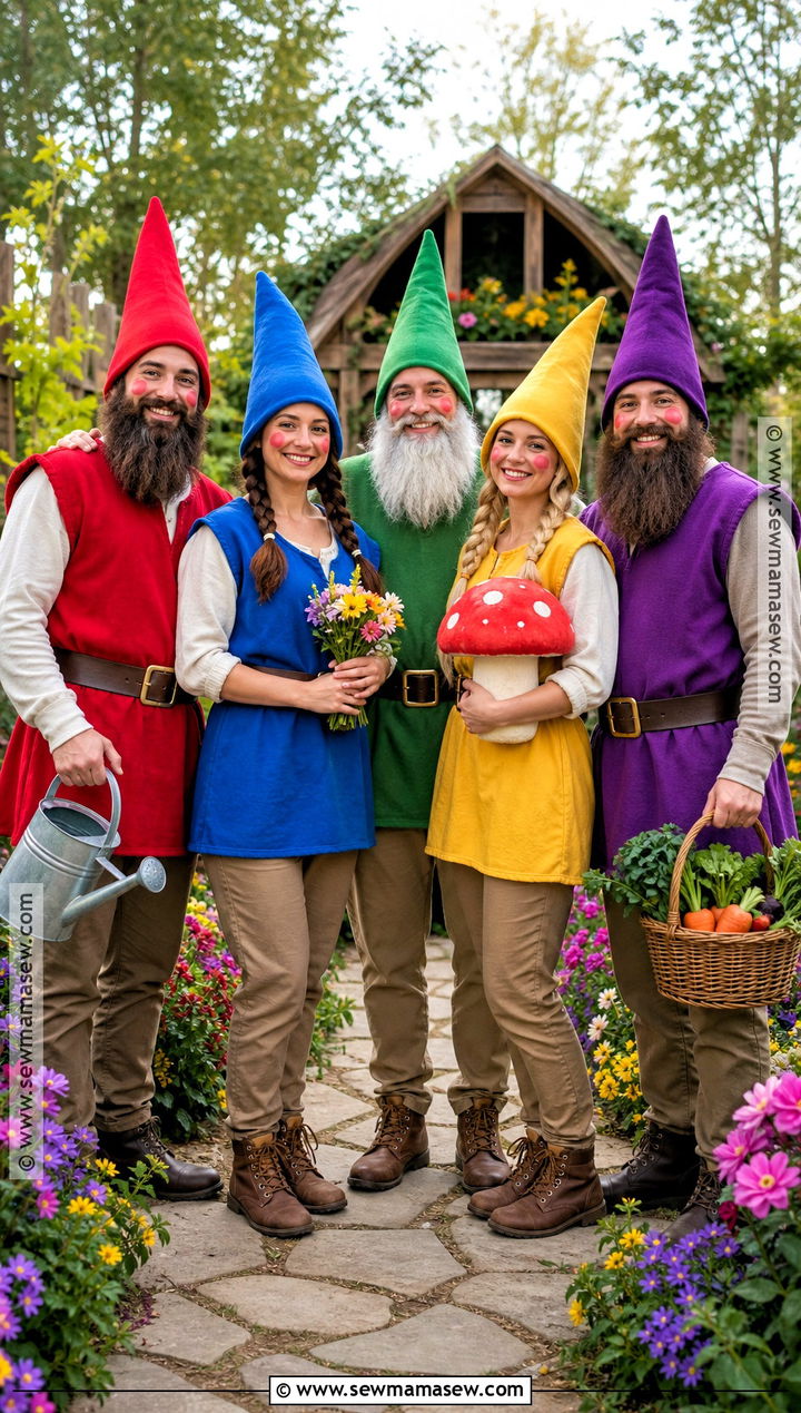Garden Gnomes Group Costume - 40 5 Person Halloween Costume Ideas
