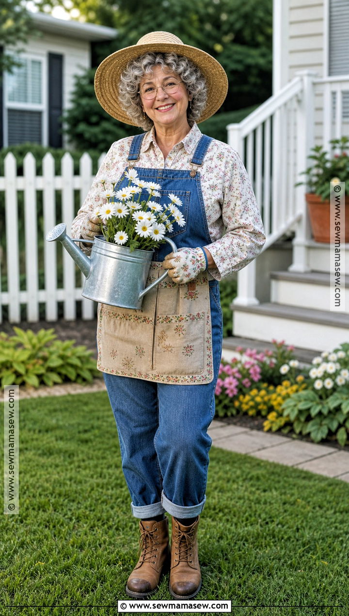 Garden Grandma Costume With Overalls - 30 Grandma Costume Ideas for Women