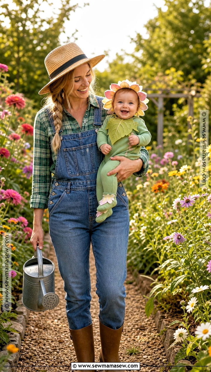 Gardener And Baby Flower Costume - 35 mom and baby halloween costumes