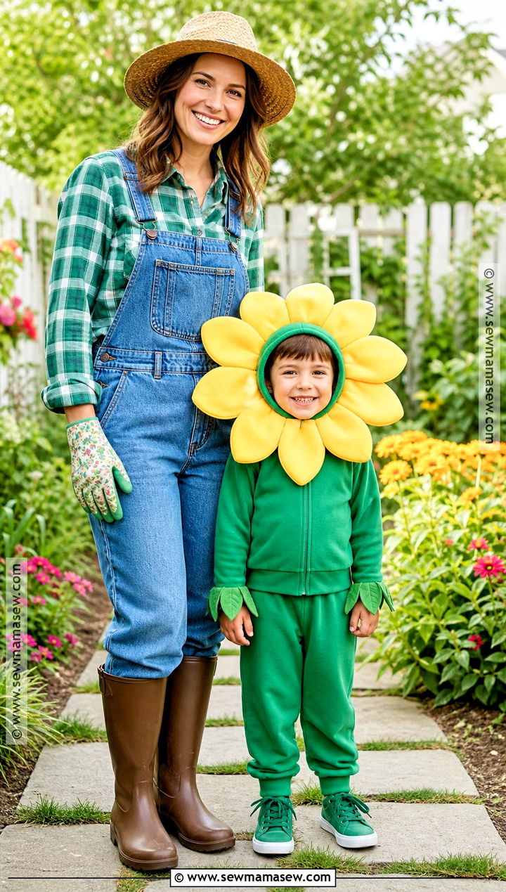 Gardener And Flower Costume - 30 mommy and son halloween costumes