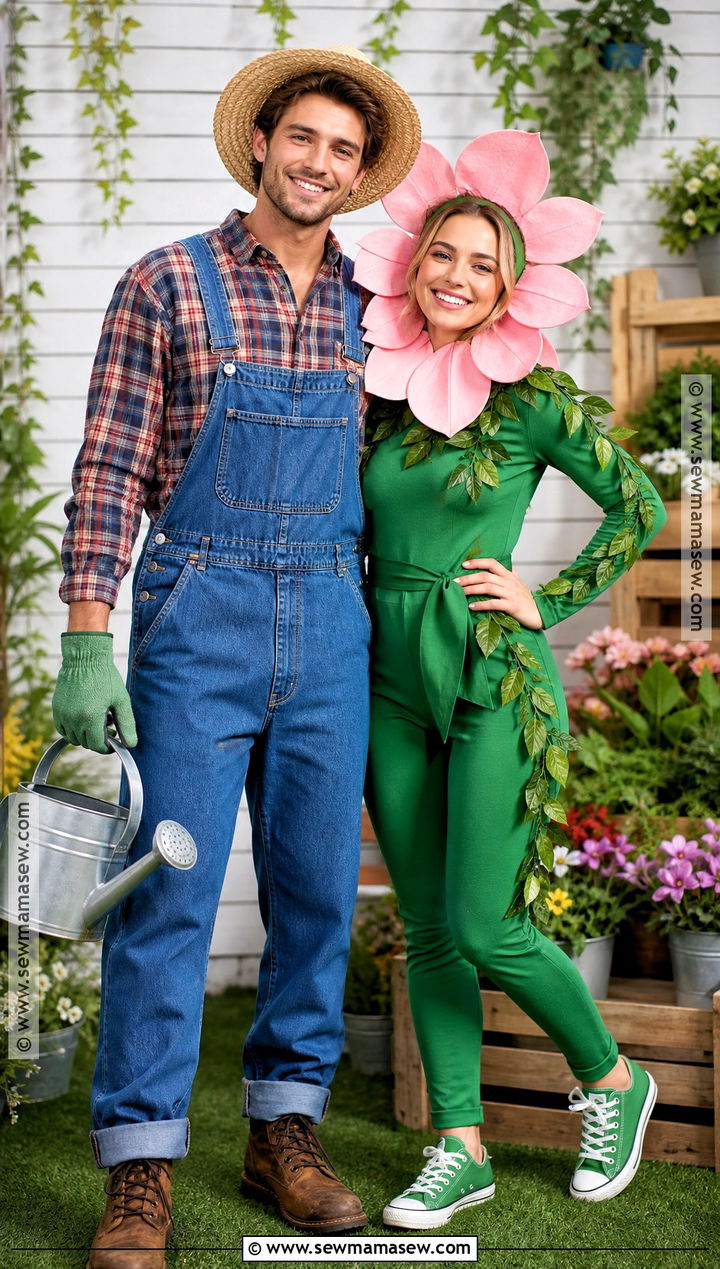 Gardener And Flower Costume - 35 clever couples halloween costumes