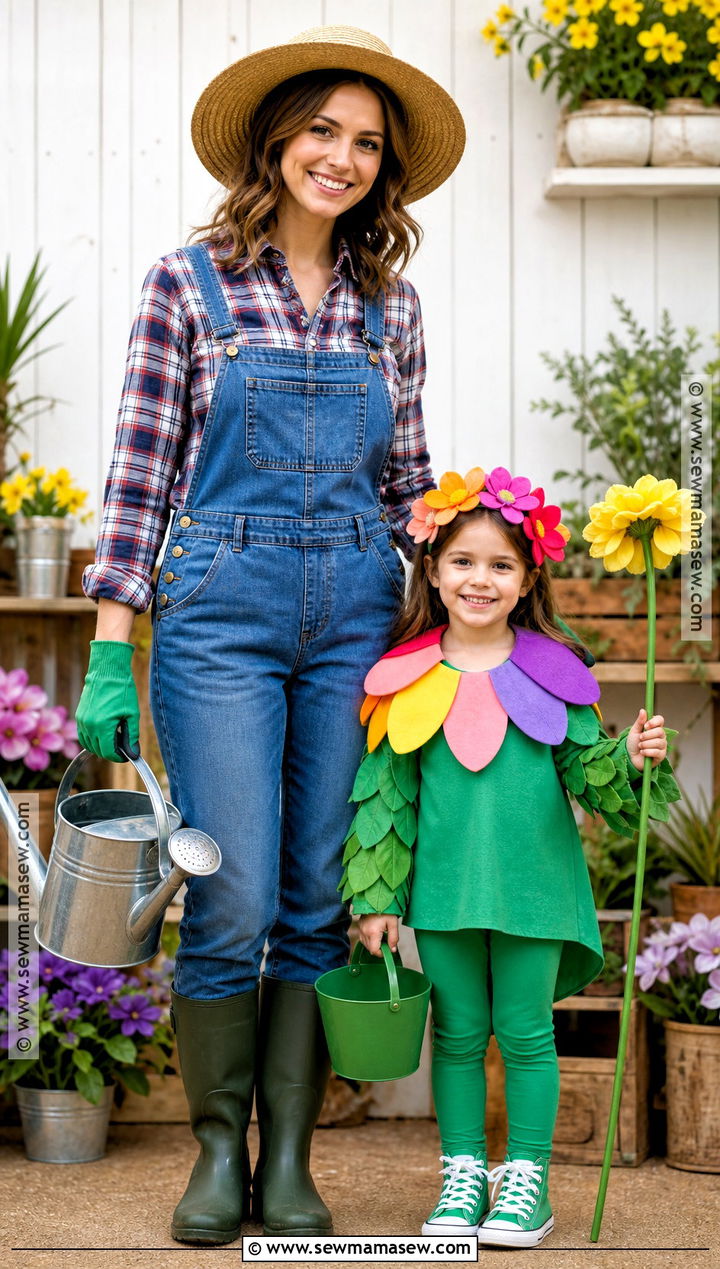 Gardener And Flower Costume - 35 mommy and me halloween costumes