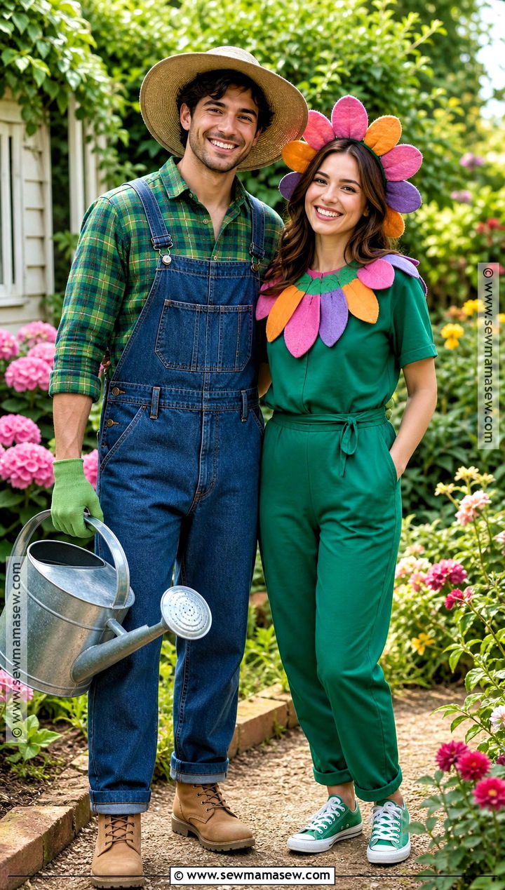 Gardener And Flower Couples Costume - 40 Simple Couples Halloween Costume Ideas