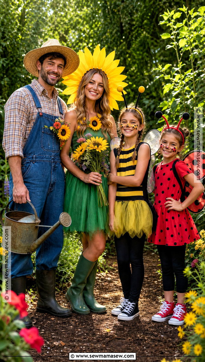 Gardener And Garden Creatures Costume - 35 costumes for 4