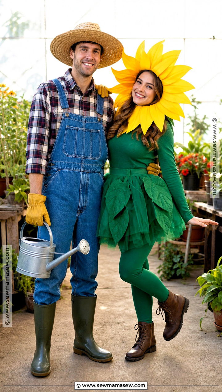 Gardener And Sunflower Couple Costume - 30 unique couple costumes
