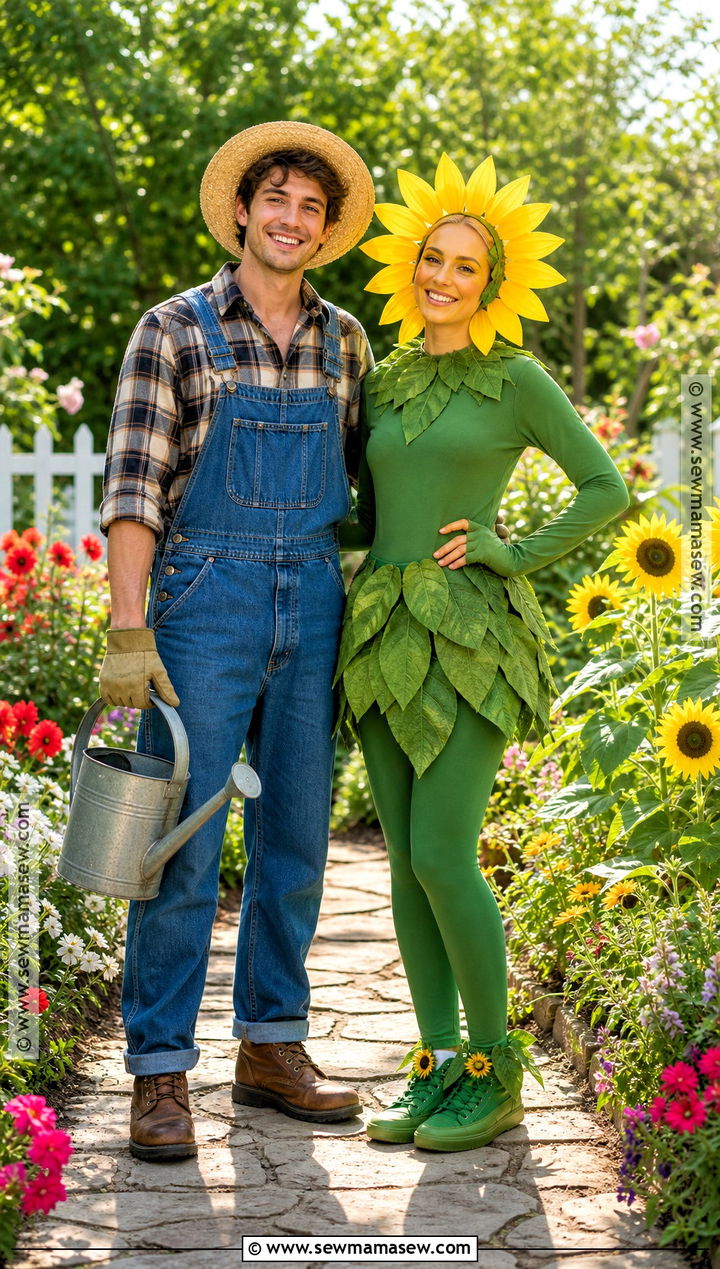 Gardener And Sunflower Duo Costume - 35 easy duo halloween costumes