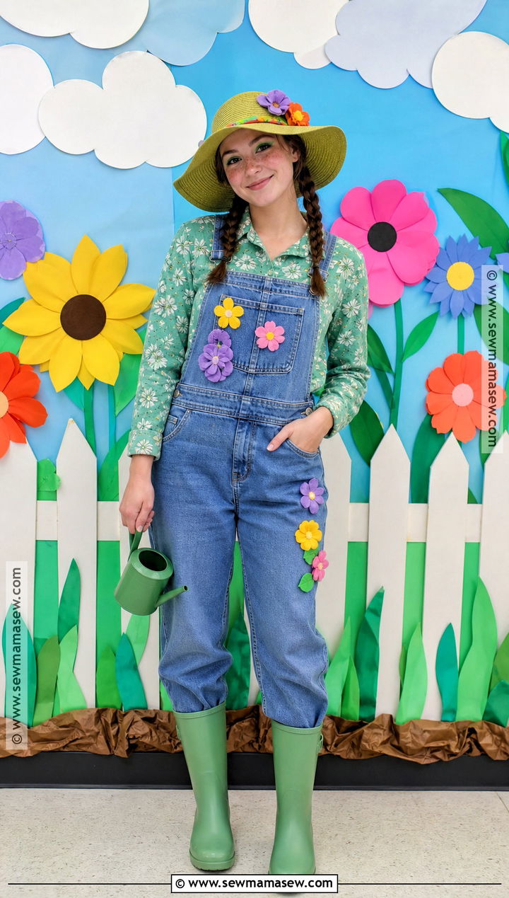 Gardener Costume With Denim Overalls - 40 school halloween costumes