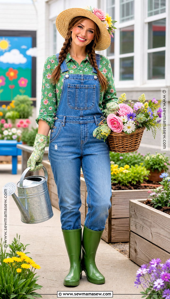 Gardener Costume With Flower Accessories - 35 school costume ideas