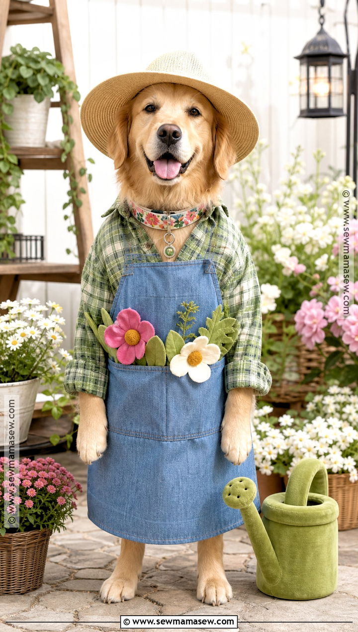 Gardener Dog Costume - 40 dog costume ideas