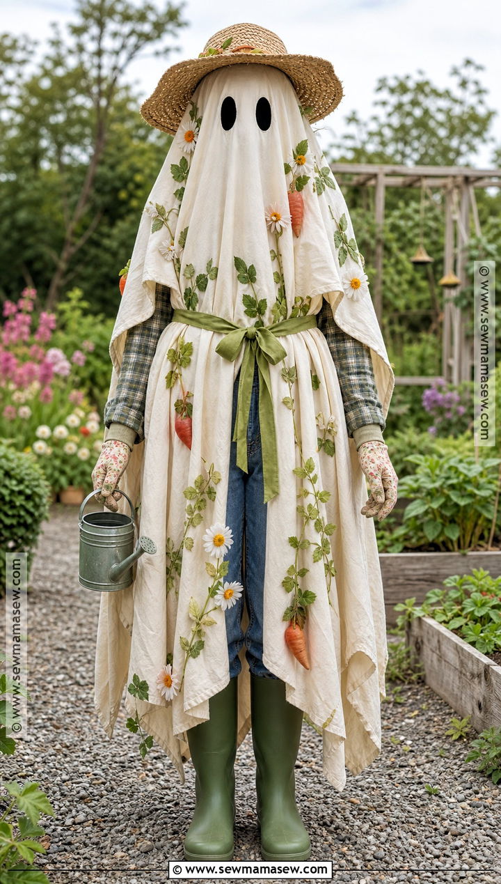 Gardener Sheet Ghost Costume - 30 Sheet Ghost Costume Ideas