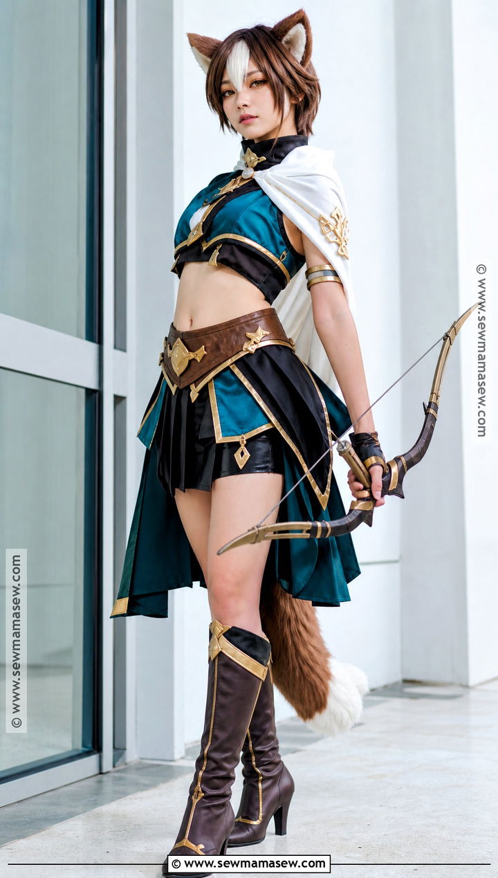 Gender Bent Gorou Cosplay With Teal Skirt - 30 Gorou Cosplay Ideas