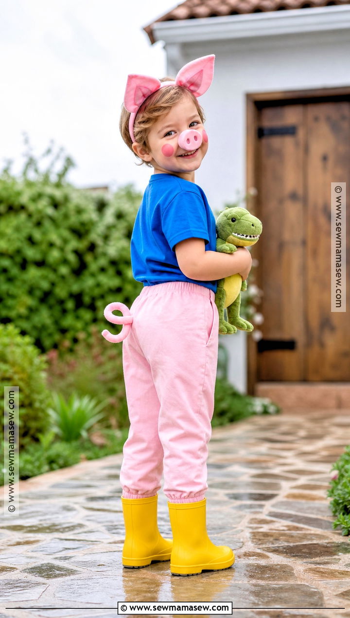 George Pig Costume With Blue Shirt - 30 peppa pig costume ideas