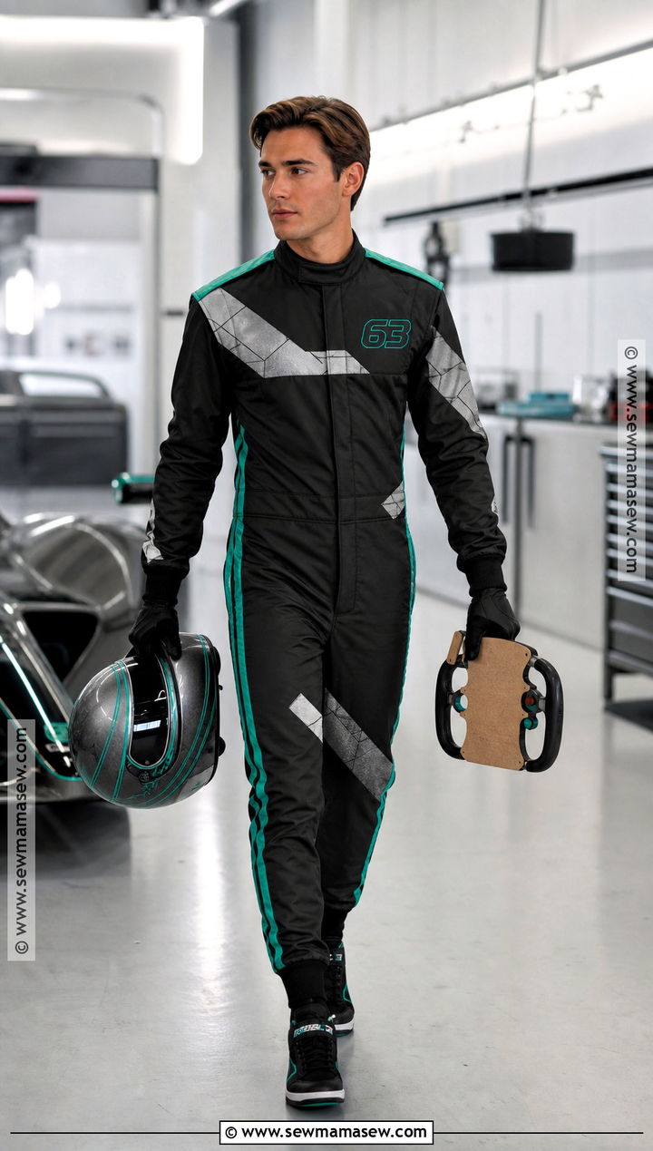 George Russell Black And Teal Driver Costume - 30 F1 Driver Halloween Costume Ideas