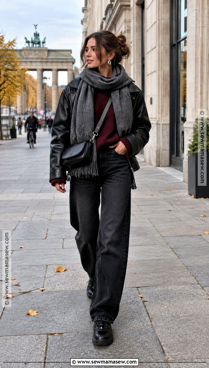 Germany Fall Leather Jacket Outfit - 20 germany fall travel outfits