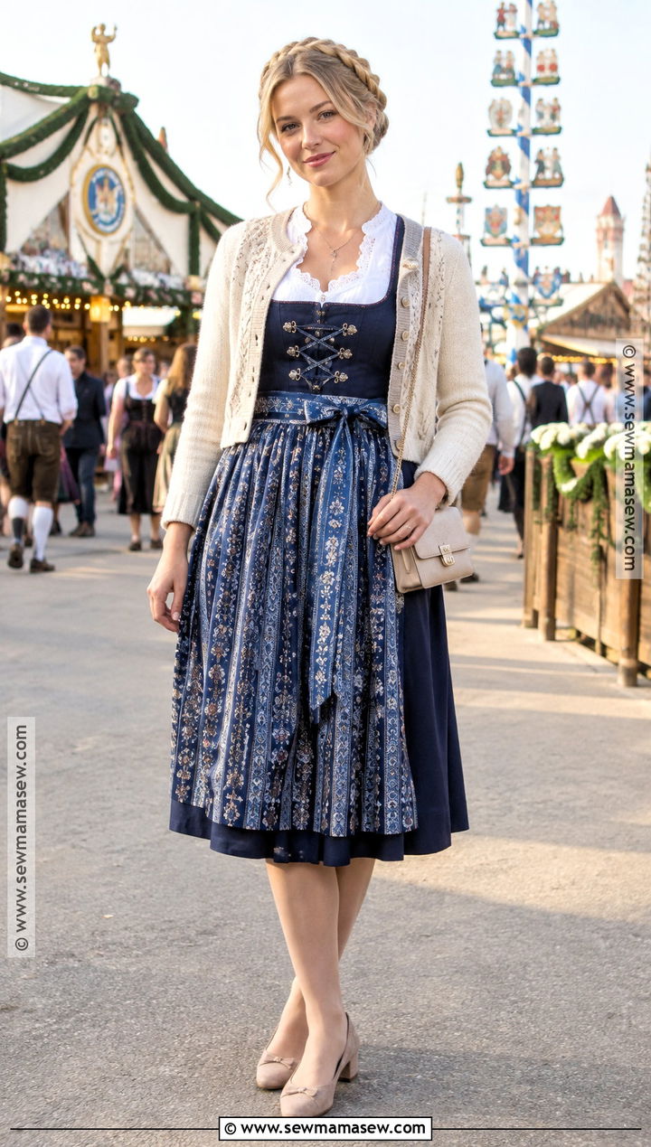 Germany October Dirndl And Cardigan Outfit - 15 Germany In October Outfits