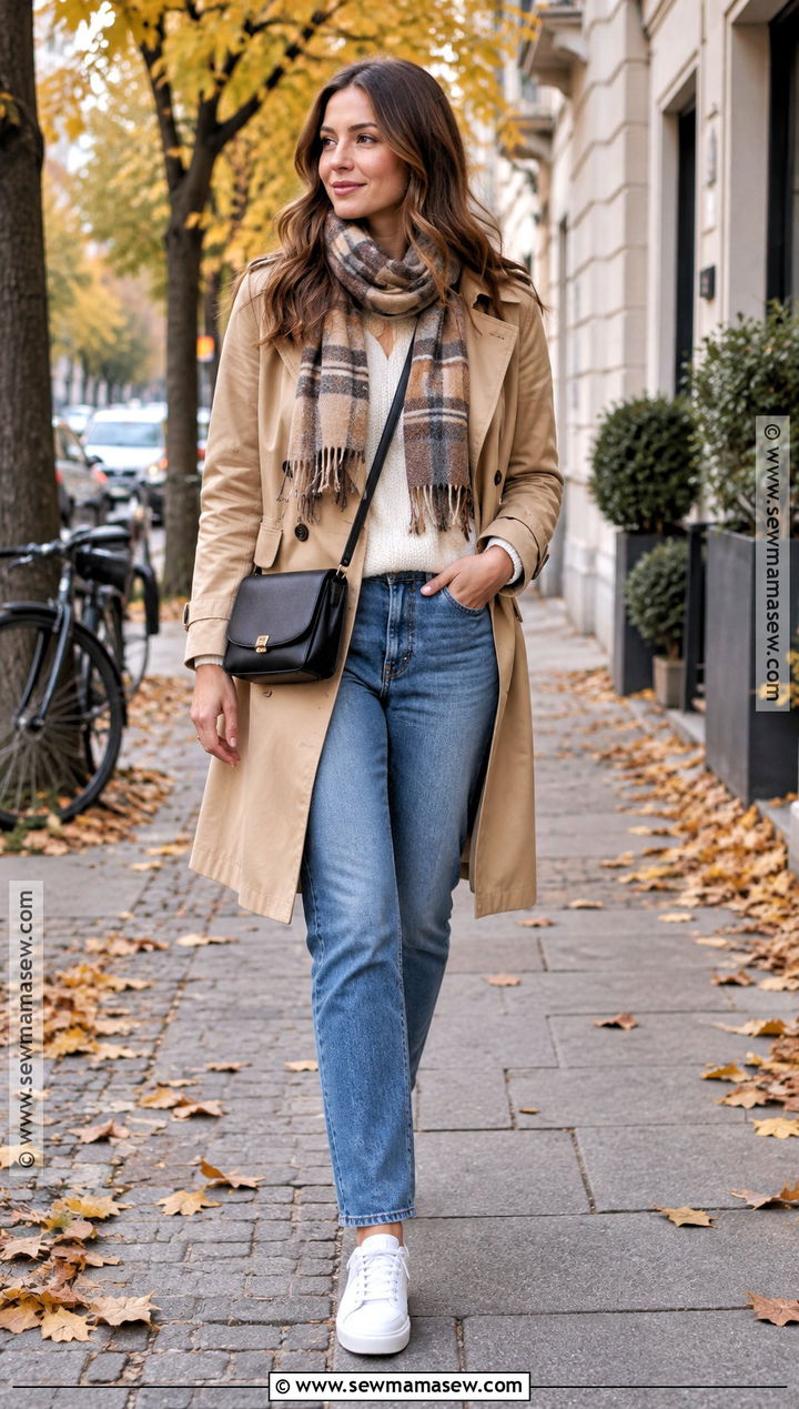 Germany October Trench Coat And Jeans Outfit - 15 Germany In October Outfits